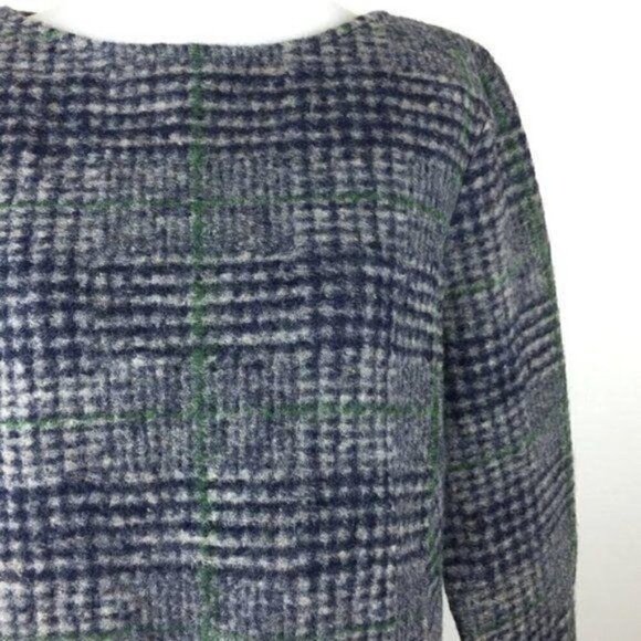Mango 73% Wool Sweater dress with pockets 3/4 sleeve plaid academia - Picture 2 of 9